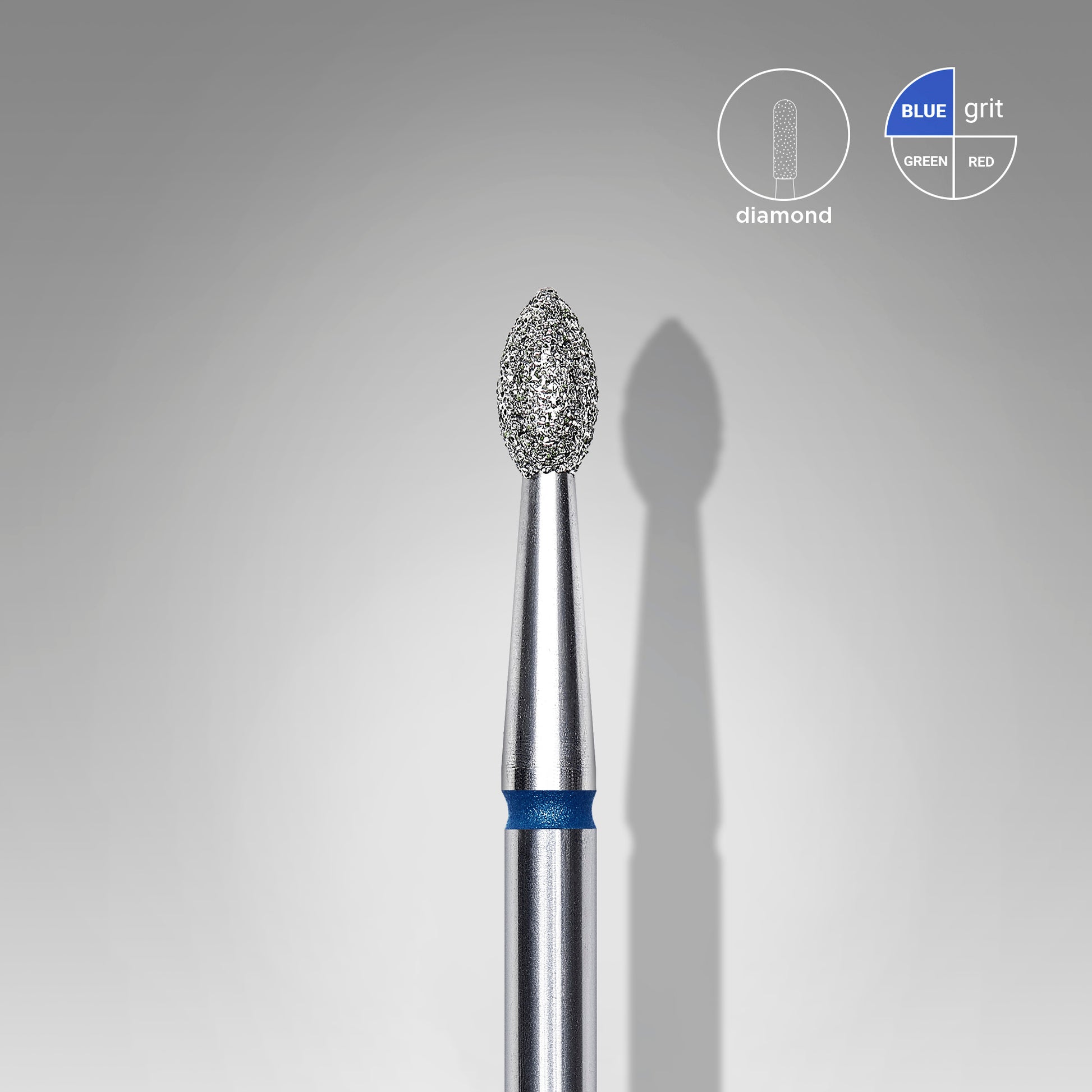 Fresa Gema aguda azul. Diámetro 1,8 mm, parte de trabajo 4 mm (STALEKS)