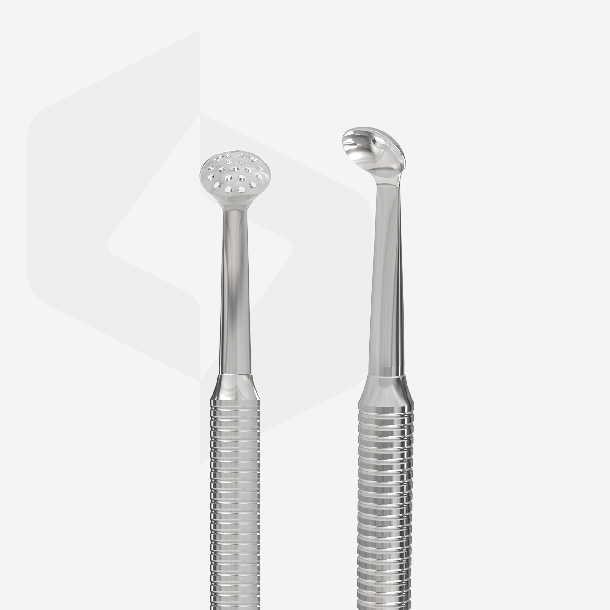 Cuchara cosmetológica de doble punta EXPERT 20 TIPO 2 (Uno y redondo con 19 agujeros)