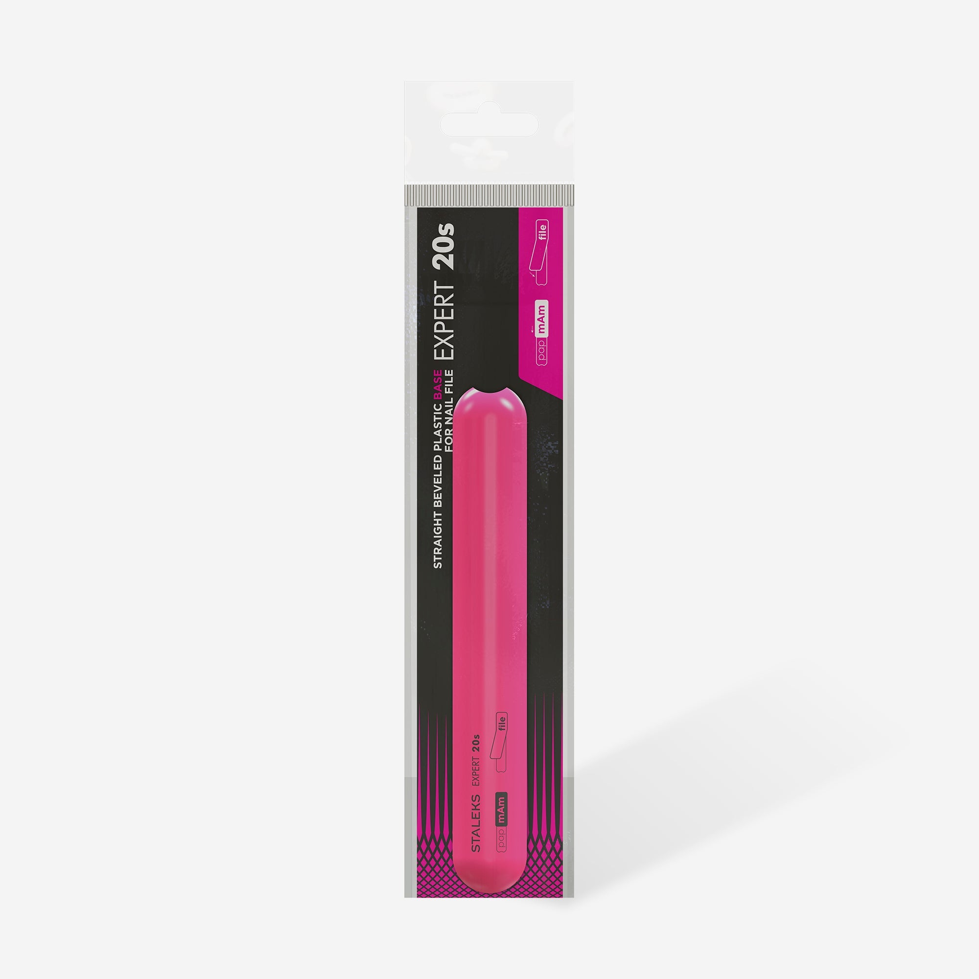 Base recta biselada de plástico para lima de uñas EXPERT 20s (130 mm)