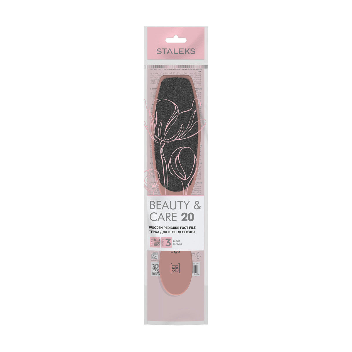 Lima de Pie Staleks Beauty & Care 20 Tipo 3 — Grano 100/180 en su empaque original