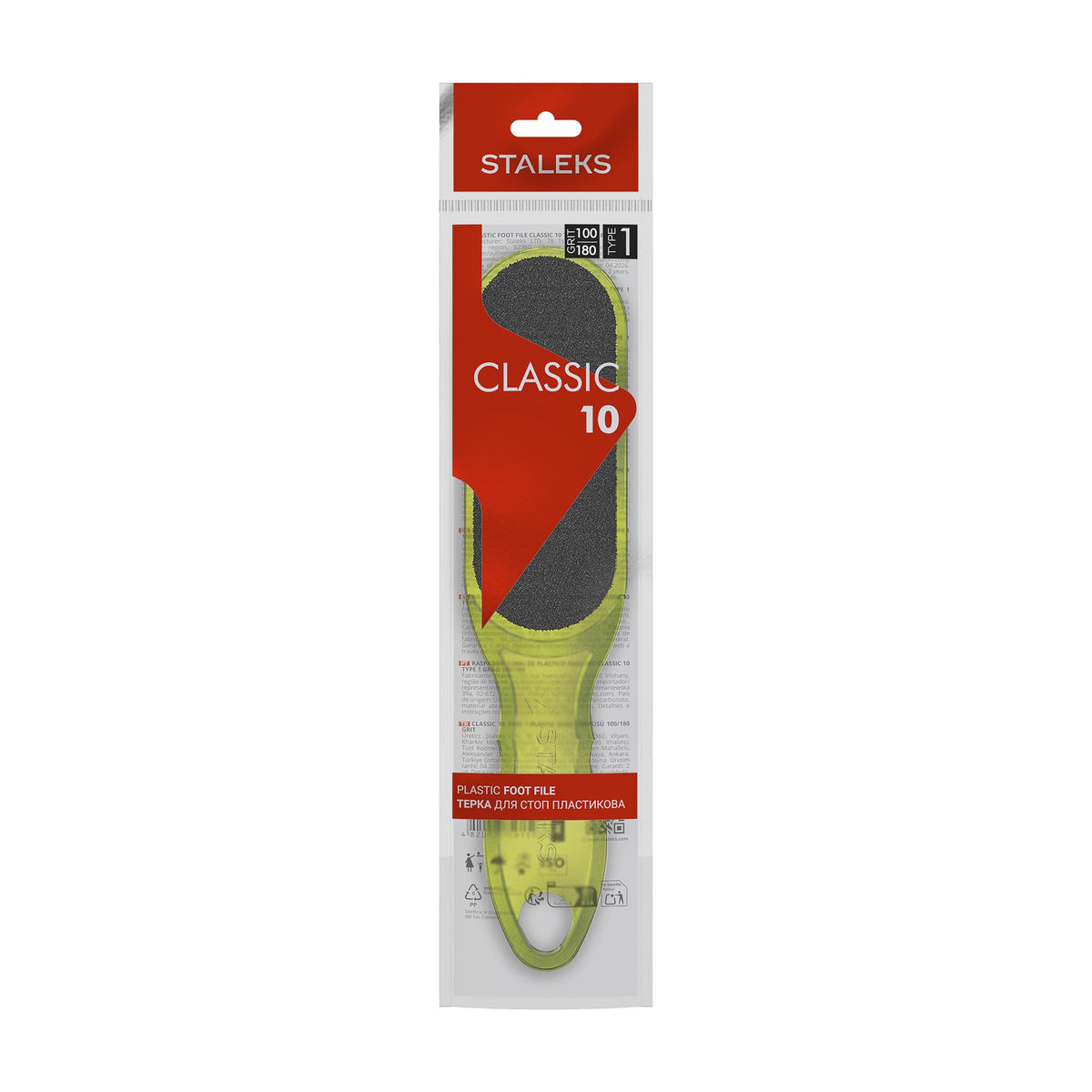 Lima de Pie Staleks Classic 10 Tipo 1 — Grano 100/180 en su empaque original