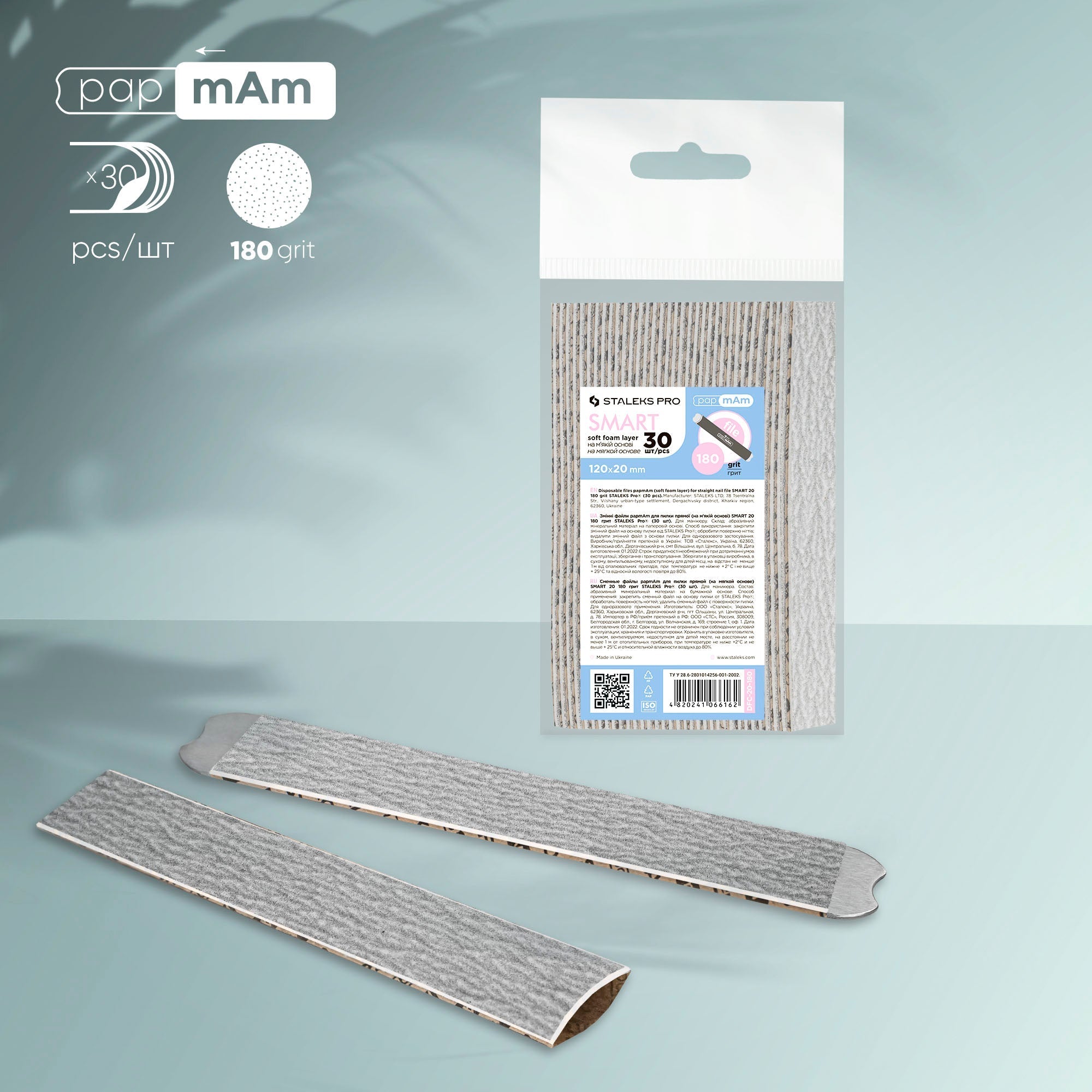 Limas desechables papmAm sobre una suave capa de espuma SMART 20 grano 180 (30 uds.)