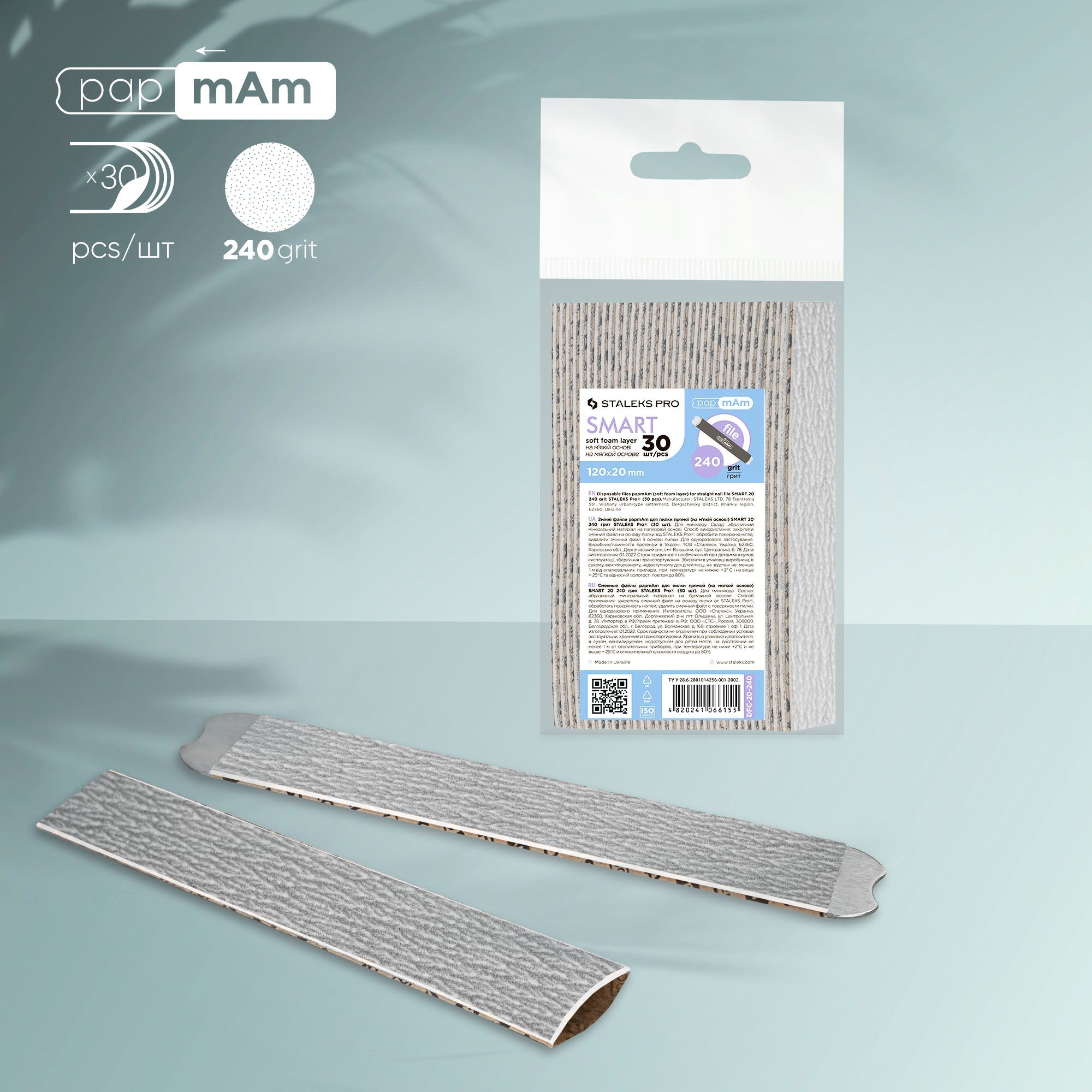 Limas desechables papmAm sobre una suave capa de espuma SMART 20 grano 240 (30 uds.)