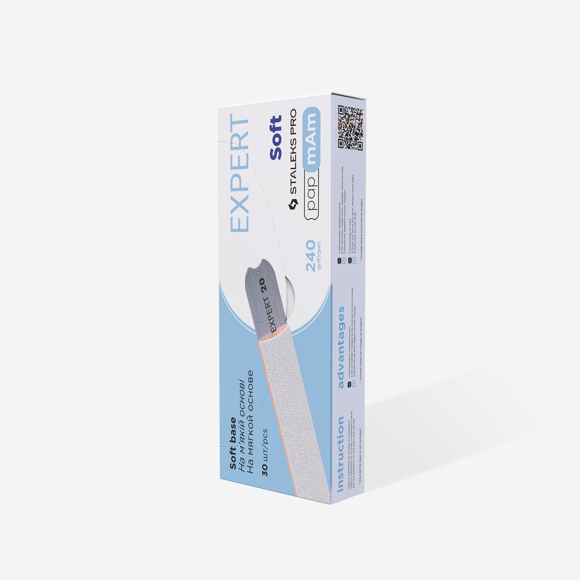 Limas desechables blancas papmAm sobre capa de espuma blanda EXPERT 20 grano 240 (25 uds.)