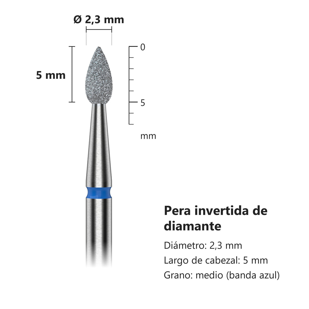 Fresa Gota Azul Staleks Expert — medidas