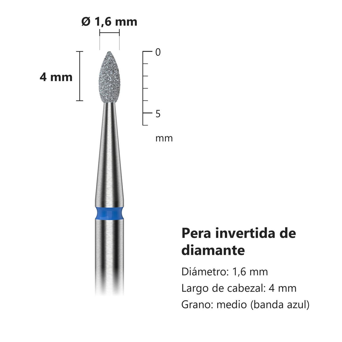 Fresa Gota Azul Staleks Expert — medidas