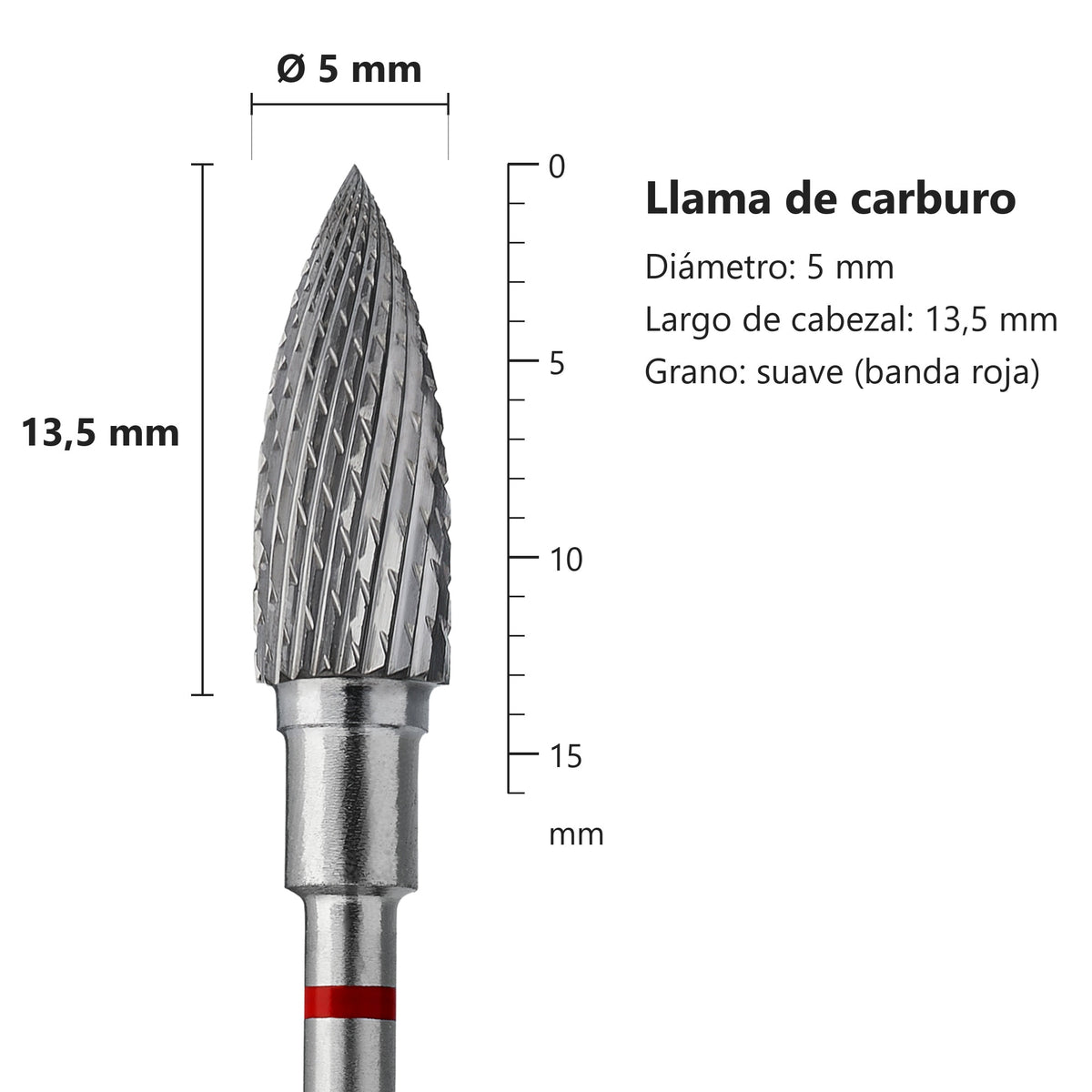 Fresa Flama Roja Staleks Expert — medidas