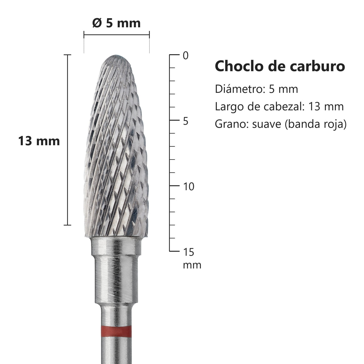 Fresa Choclo Rojo Staleks Expert — medidas