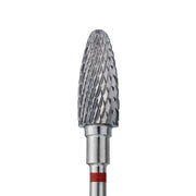 Fresa de carburo forma maíz  roja. Diámetro 6 mm, parte de trabajo 14 mm (STALEKS)