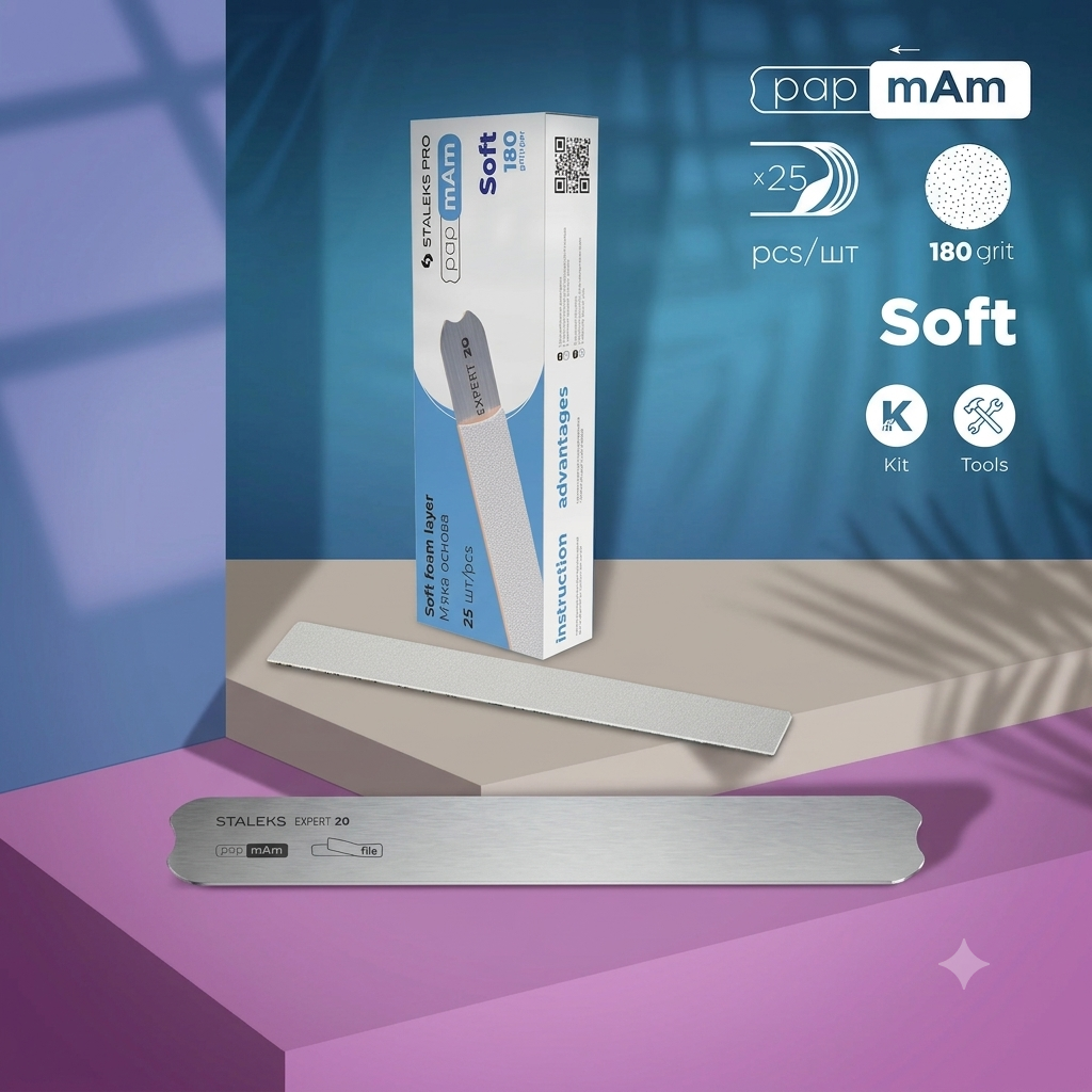 Kit Base Metálica EXPERT 20 + Lima papmAm Espuma Blanda grano 180