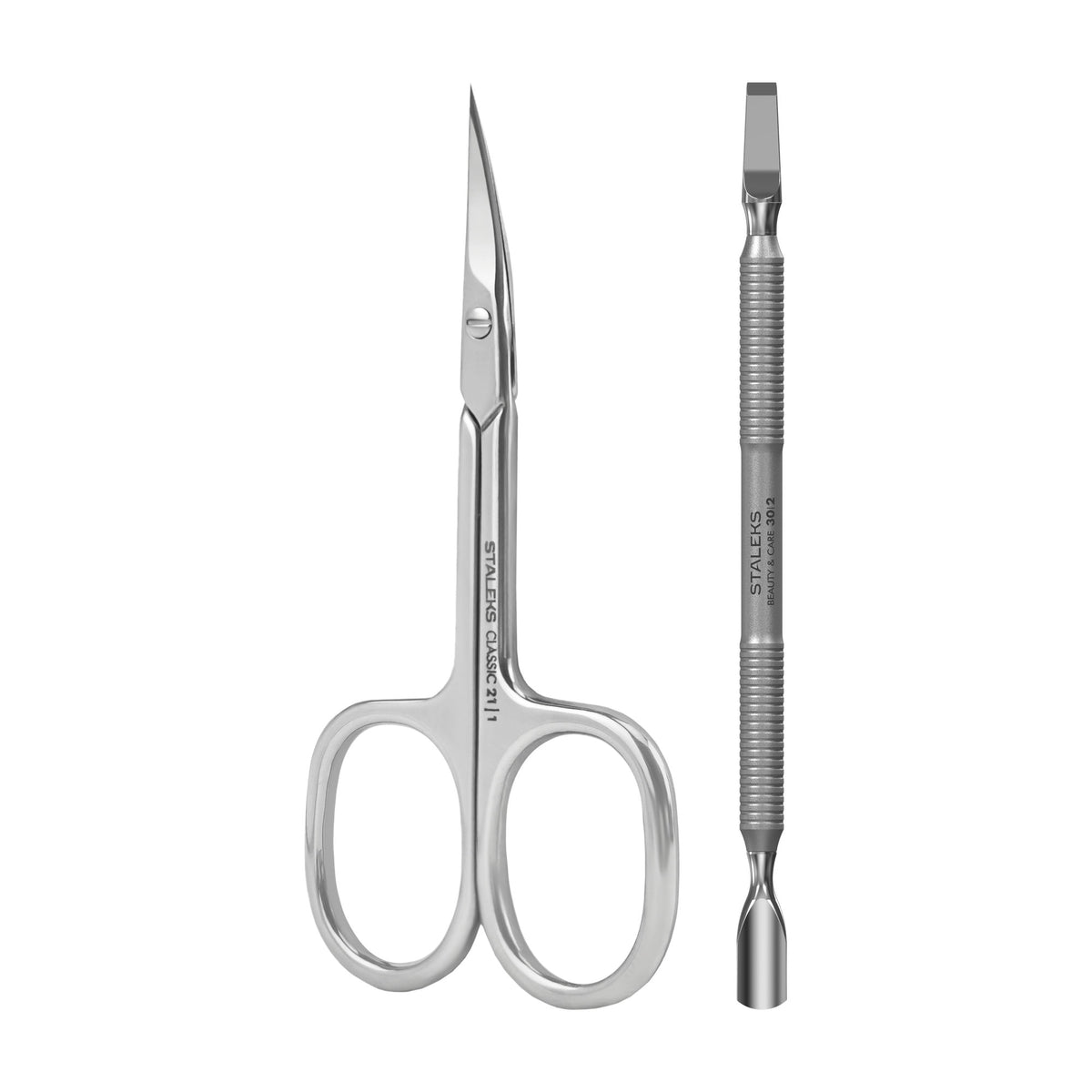 Kit Tijera Classic 21 + Repujador Beauty & Care — vista completa