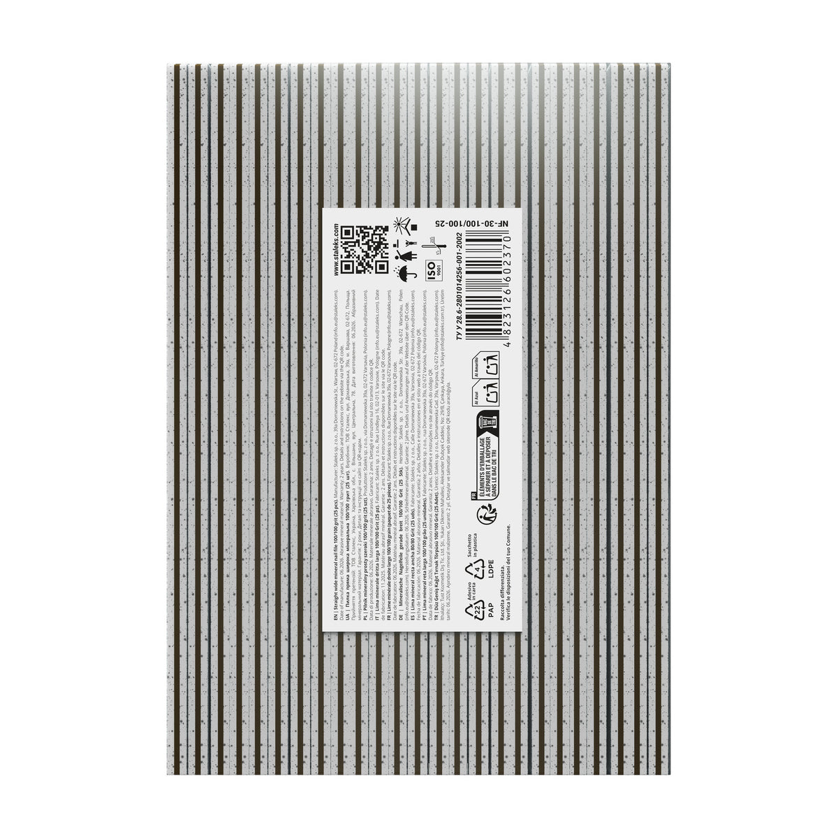 Limas Minerales Rectas Anchas Staleks — Grano 100/100, Pack de 25