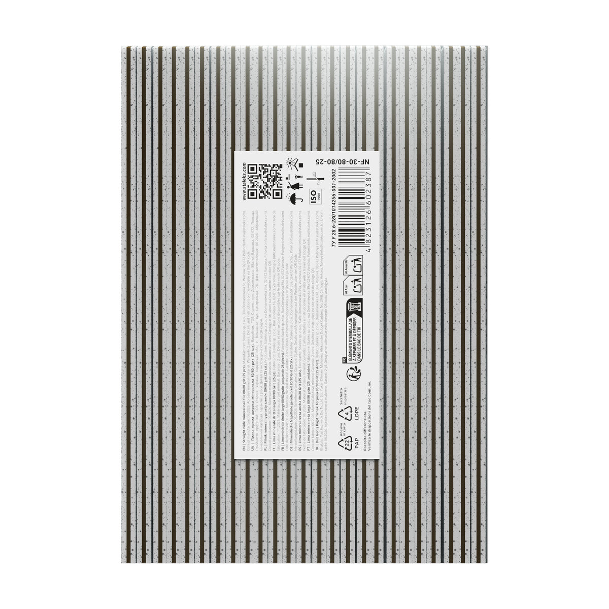 Limas Minerales Rectas Anchas Staleks — Grano 80/80, Pack de 25