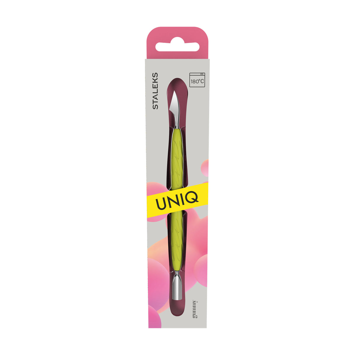 Repujador Gummy con Limpiador Staleks Uniq 10 Tipo 3 — Amarillo en su empaque original