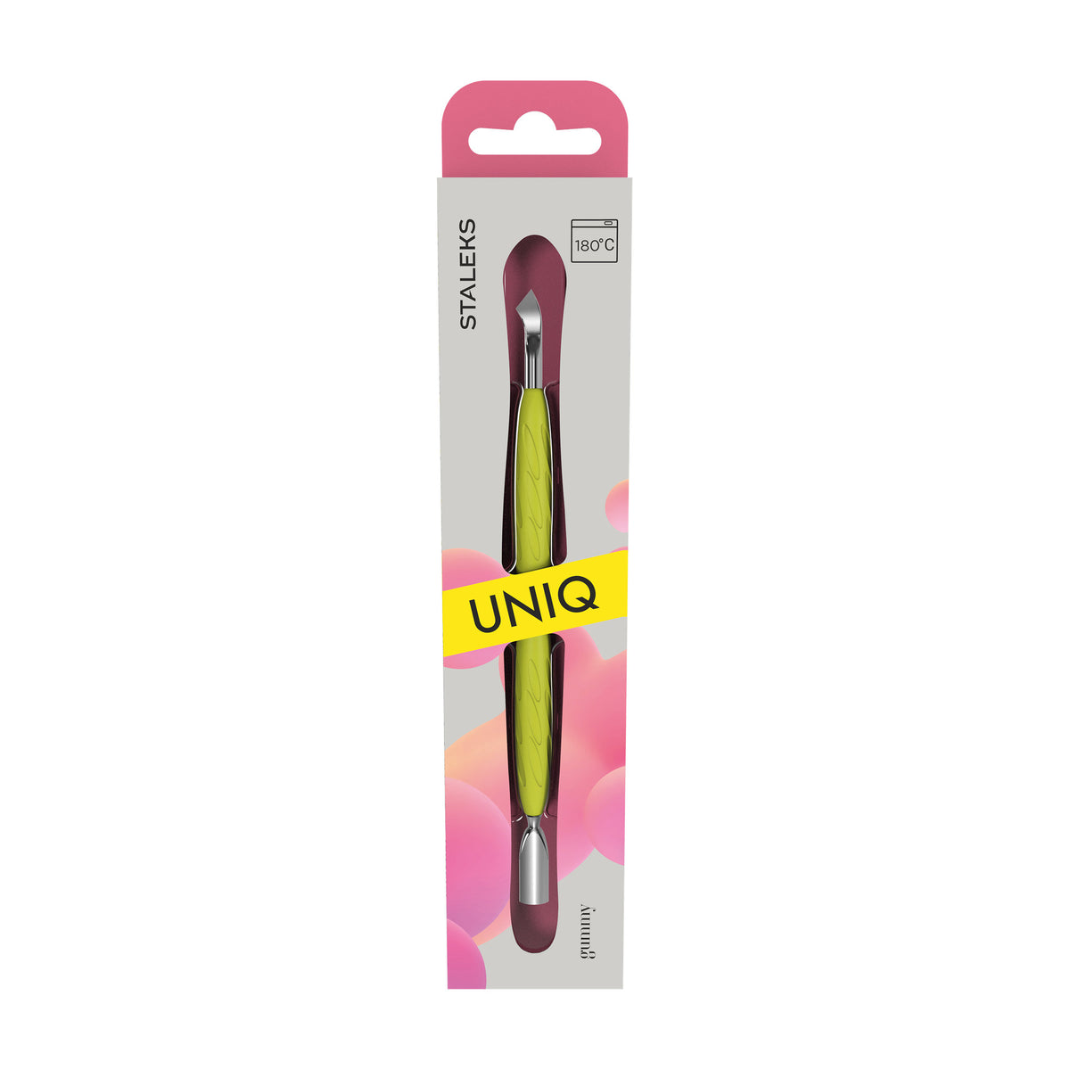 Repujador Gummy Paleta Curva Staleks Uniq 10 Tipo 4.2 — Amarillo en su empaque original