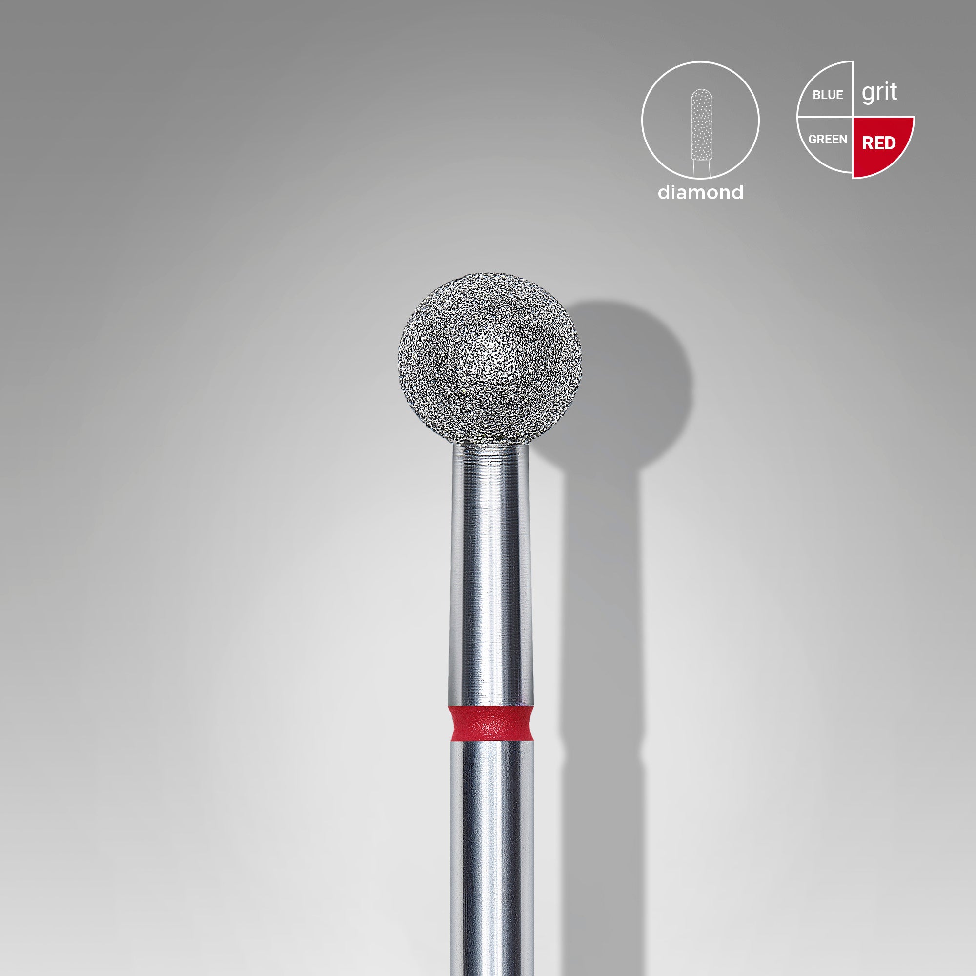 Fresa - Esferica/Roja.  Diámetro 4mm. (PCHELA)
