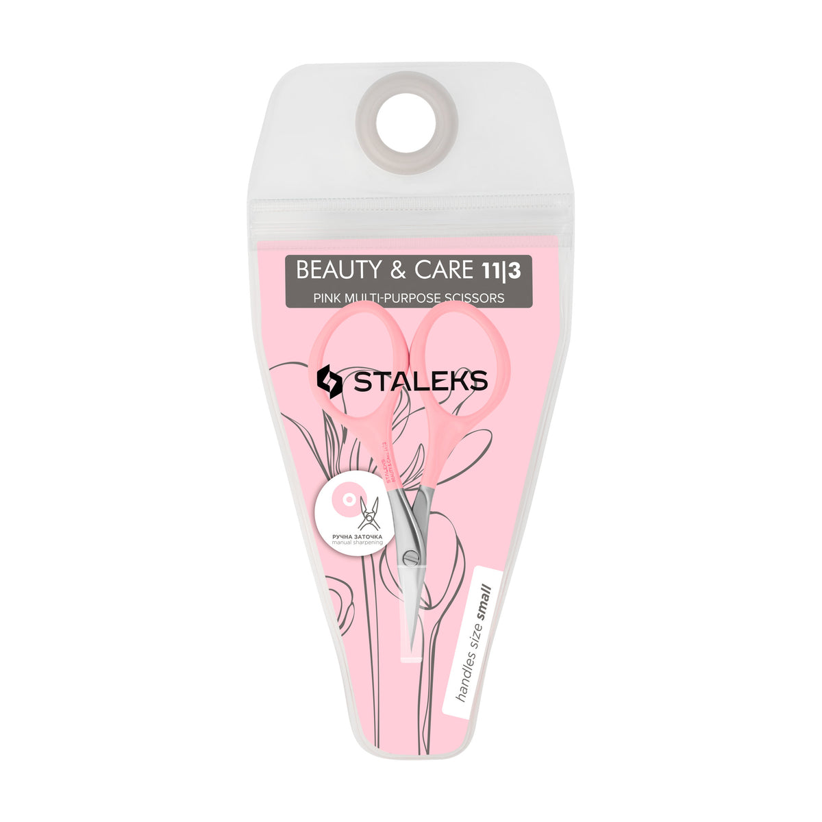 Tijera Multiuso Rosa Staleks Beauty & Care 11 Tipo 3 en su empaque original