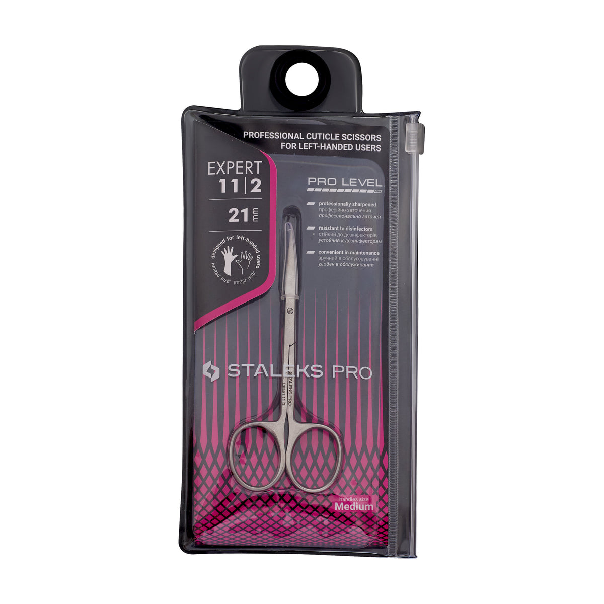 Tijera Cutícula para Zurdas Staleks Expert 11 Tipo 2 en su empaque original