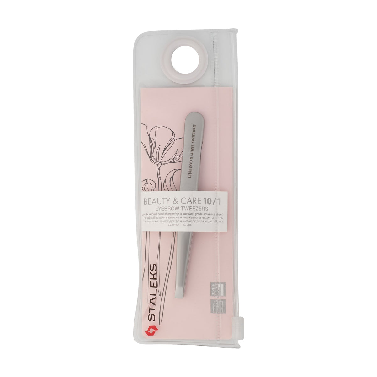 Pinza para Cejas Recta Ancha Staleks Beauty & Care 10 Tipo 1 en su empaque original (6)