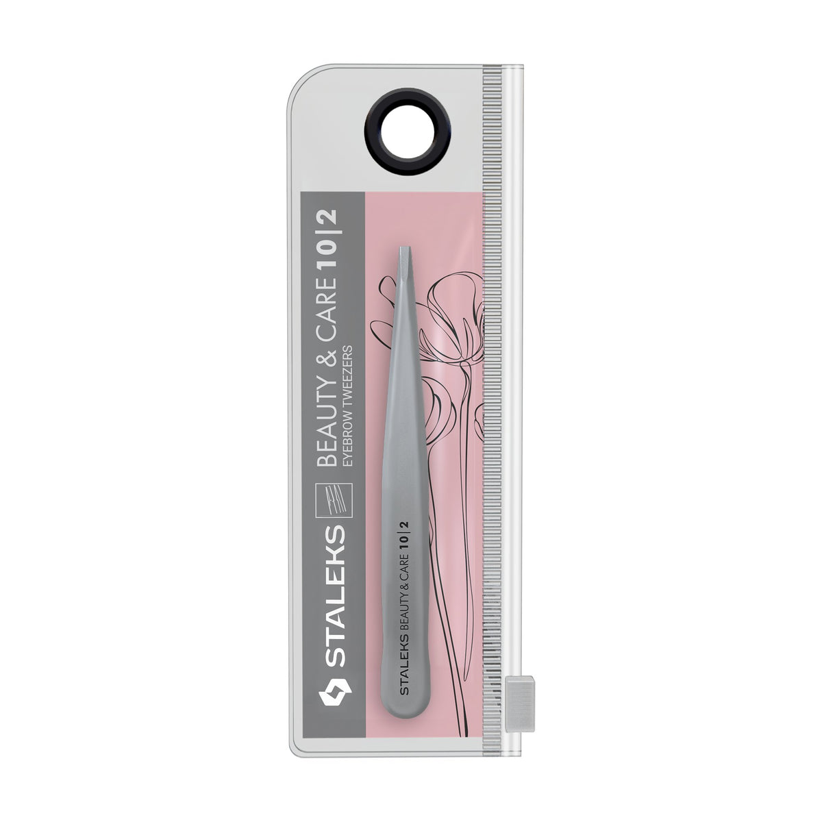 Pinza para Cejas Recta Estrecha Staleks Beauty & Care 10 Tipo 2 en su empaque original