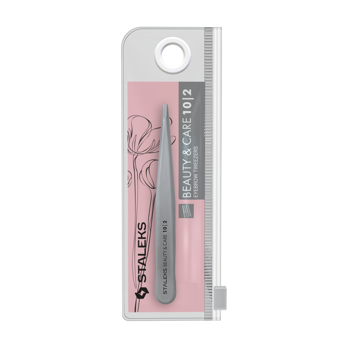 Pinza para Cejas Recta Estrecha Staleks Beauty & Care 10 Tipo 2 en su empaque original (6)