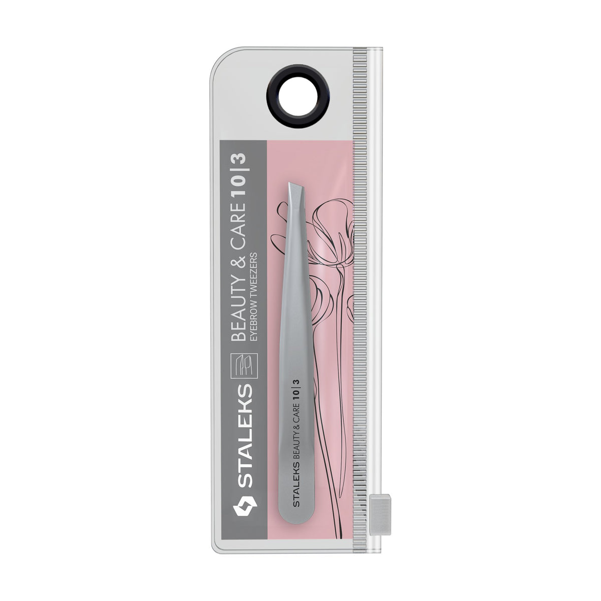 Pinza para Cejas Biselada Ancha Staleks Beauty & Care 10 Tipo 3 en su empaque original