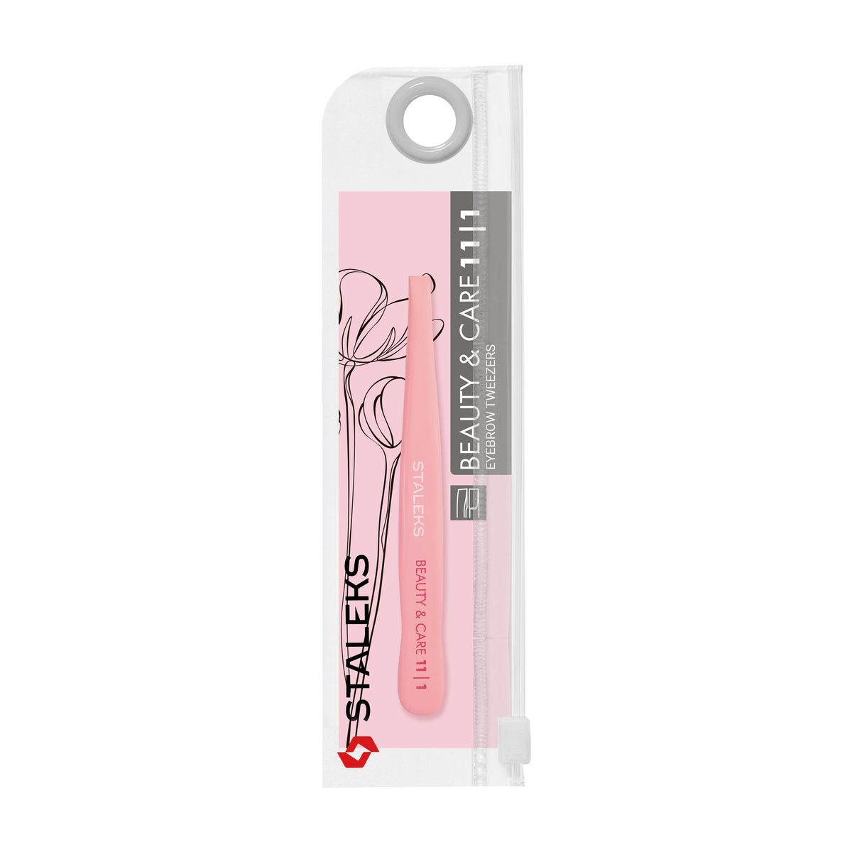 Pinza para Cejas Recta Ancha Staleks Beauty & Care 11 Tipo 1 en su empaque original