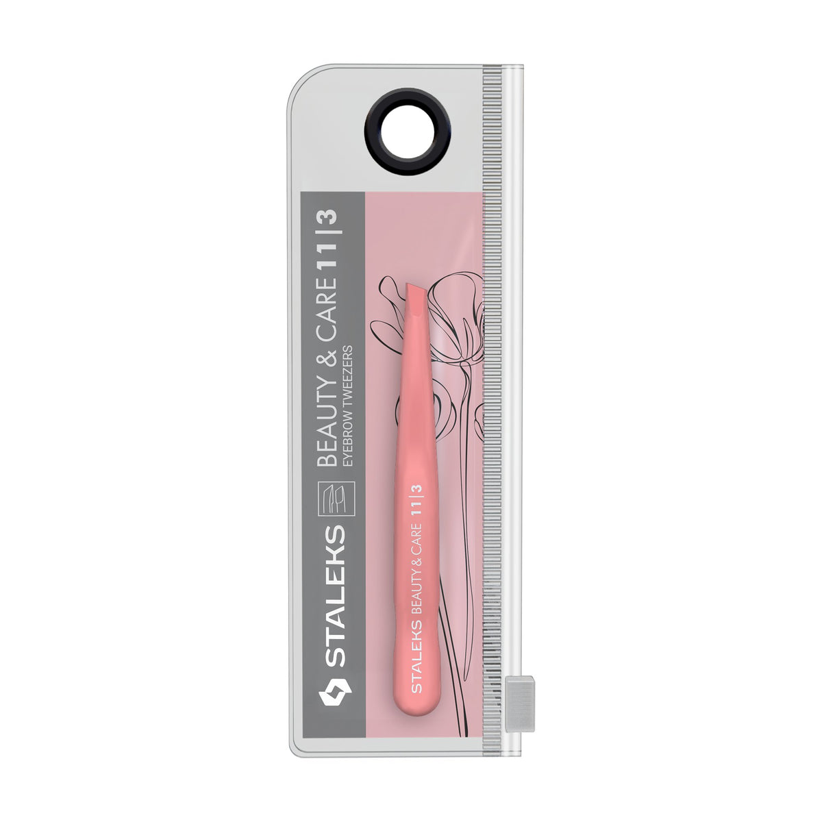 Pinza para Cejas Biselada Ancha Staleks Beauty & Care 11 Tipo 3 en su empaque original