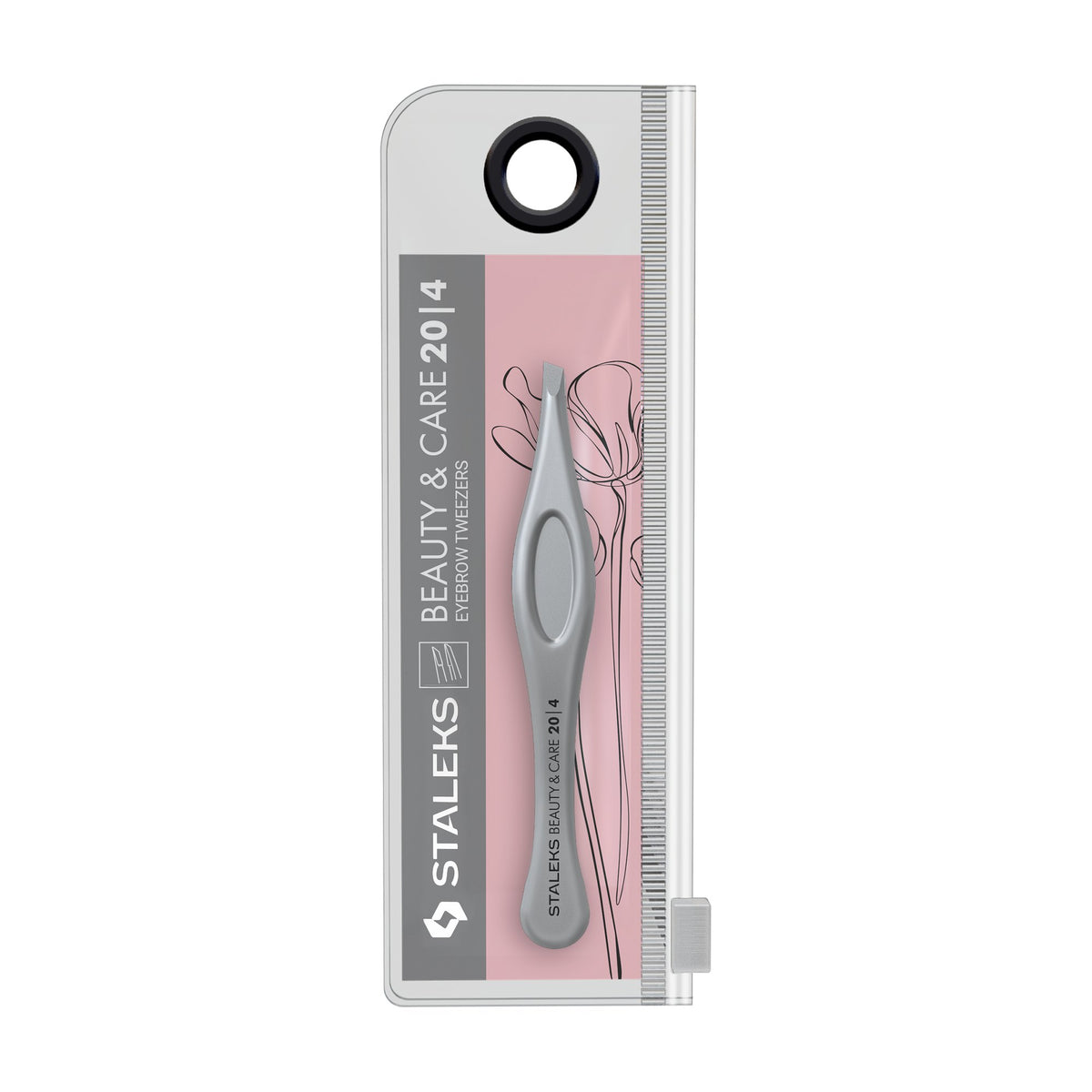 Pinza para Cejas Biselada Fina Staleks Beauty & Care 20 Tipo 4 en su empaque original