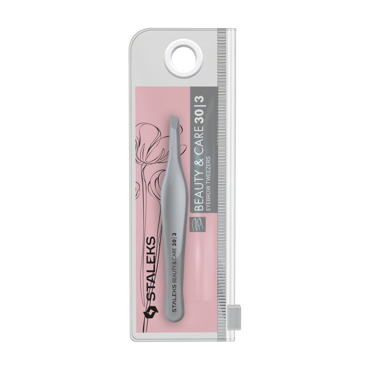 Pinza para Cejas Biselada Ancha Staleks Beauty & Care 30 Tipo 3 en su empaque original