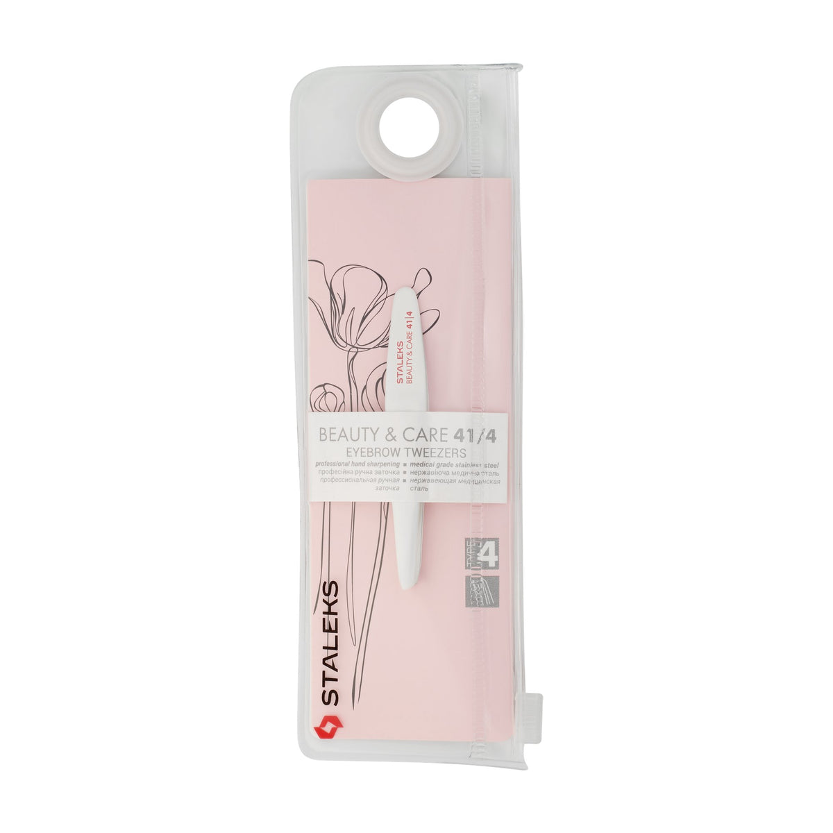 Pinza para Cejas Biselada Fina Staleks Beauty & Care 41 Tipo 4 en su empaque original (4)