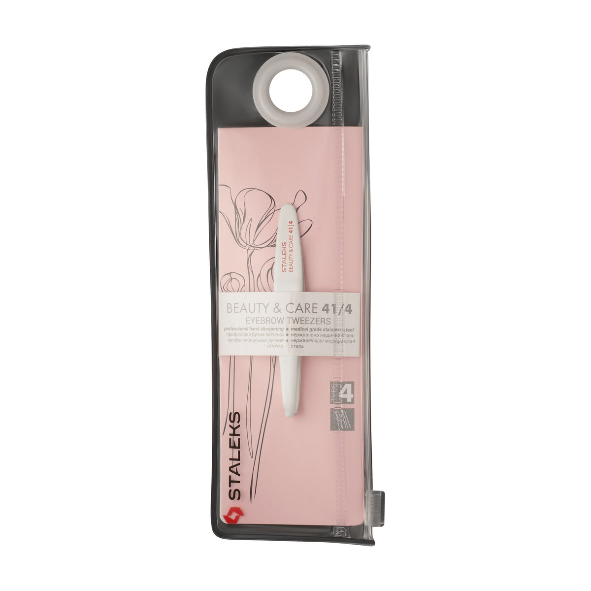 Pinza para Cejas Biselada Fina Staleks Beauty & Care 41 Tipo 4 en su empaque original (7)