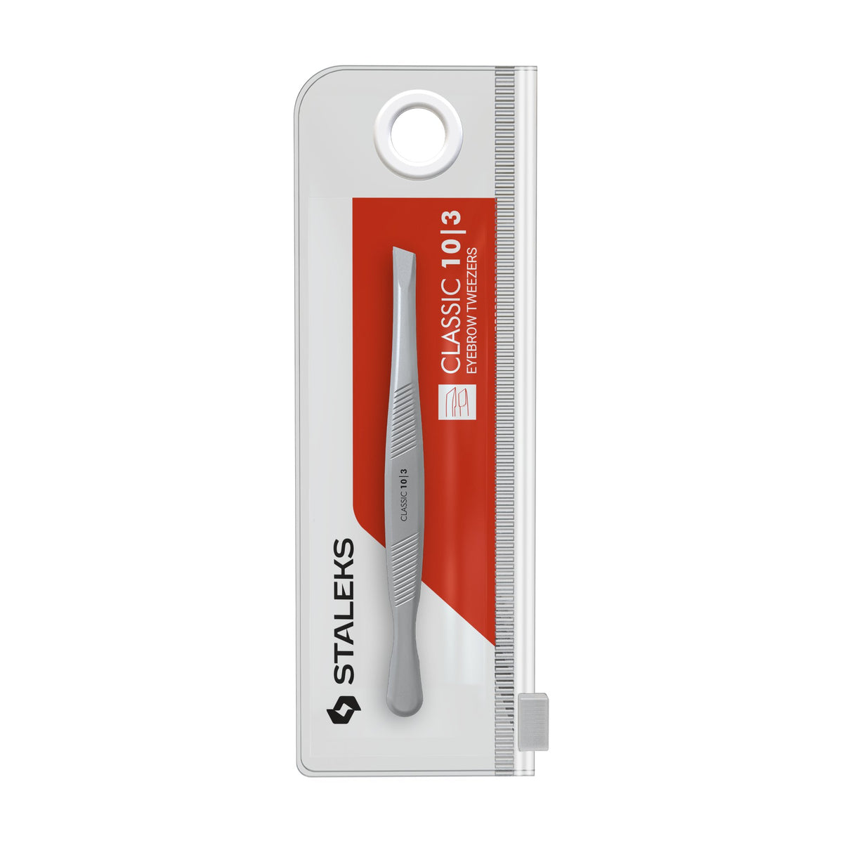 Pinza para Cejas Biselada Ancha Staleks Classic 10 Tipo 3 en su empaque original (6)