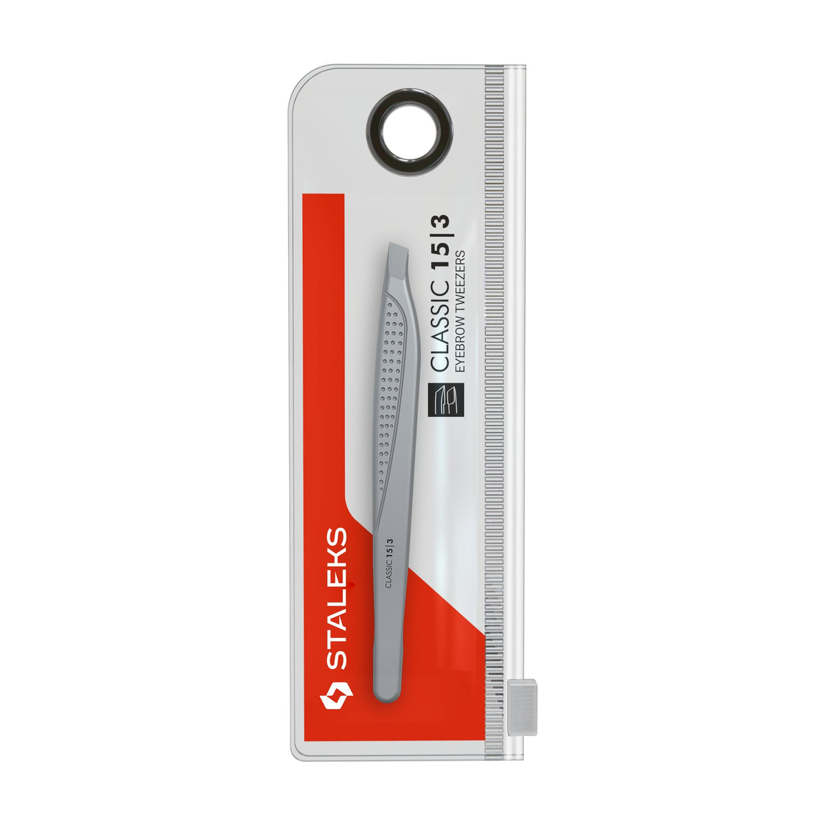 Pinza para Cejas Biselada Ancha Staleks Classic 15 Tipo 3 en su empaque original