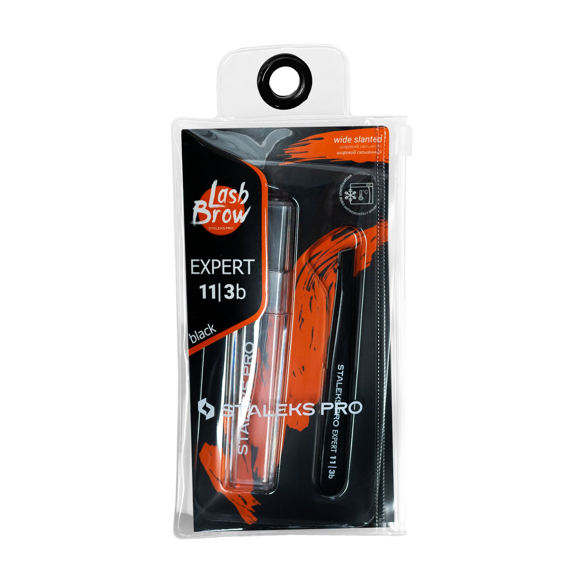 Pinza para Cejas Biselada Staleks Expert 11 Tipo 3 — Negra en su empaque original