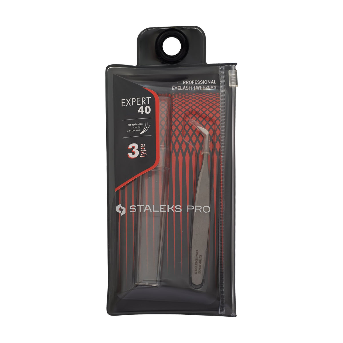 Pinza para Pestañas Bota 45° Staleks Expert 40 Tipo 3 en su empaque original