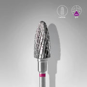 Fresa de carburo forma maíz  violeta. Diámetro 6 mm, parte de trabajo 14 mm (STALEKS)