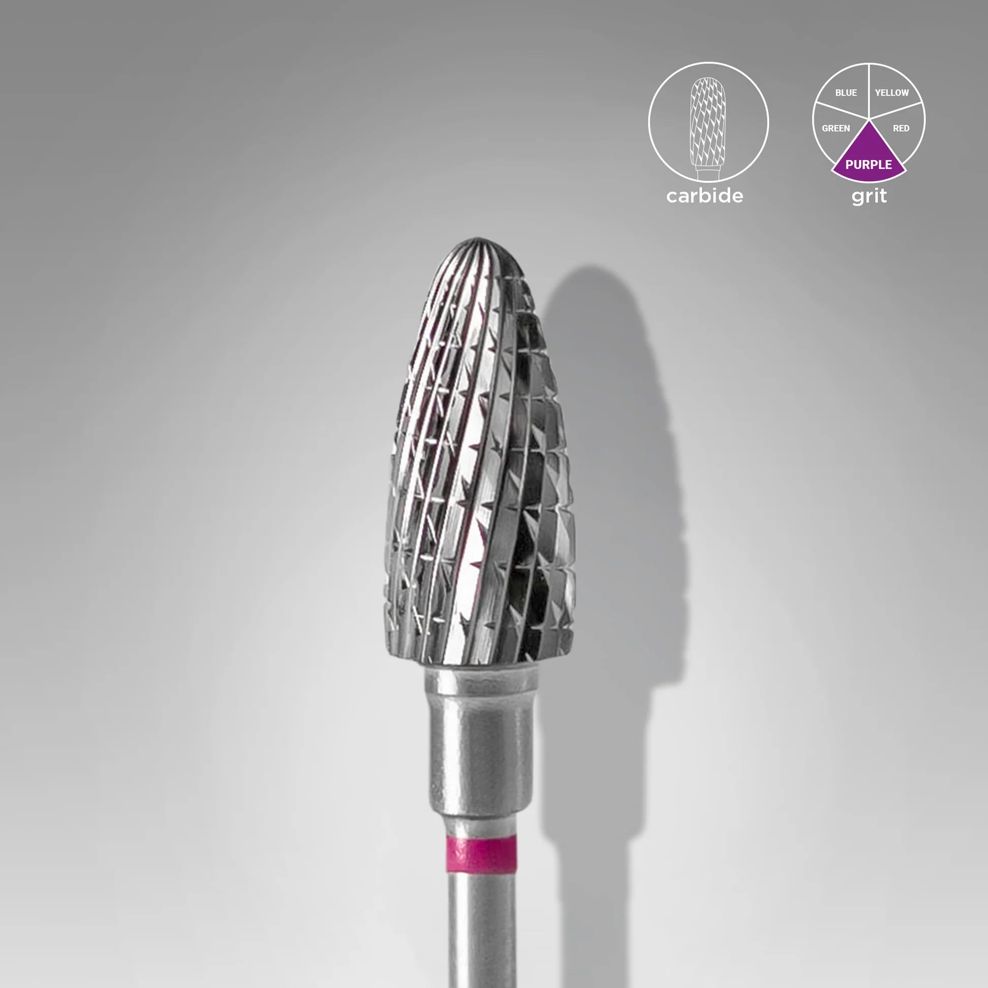 Fresa de carburo forma maíz  violeta. Diámetro 6 mm, parte de trabajo 14 mm (STALEKS)