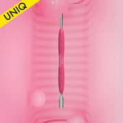 Empujador de manicura Gummy con mango de silicona UNIQ 10 TIPO 2 (empujador redondeado estrecho y biselado)