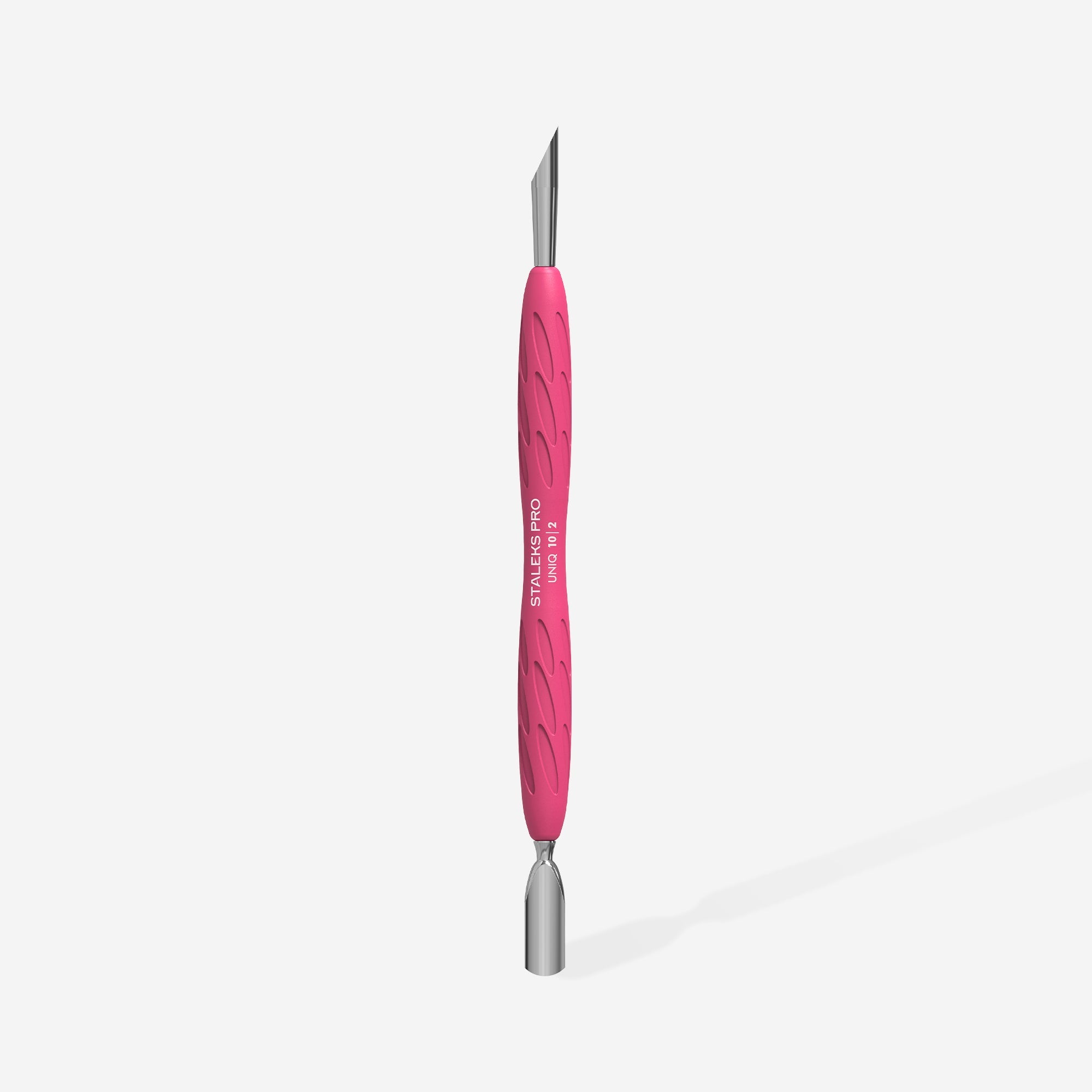 Empujador de manicura Gummy con mango de silicona UNIQ 10 TIPO 2 (empujador redondeado estrecho y biselado)