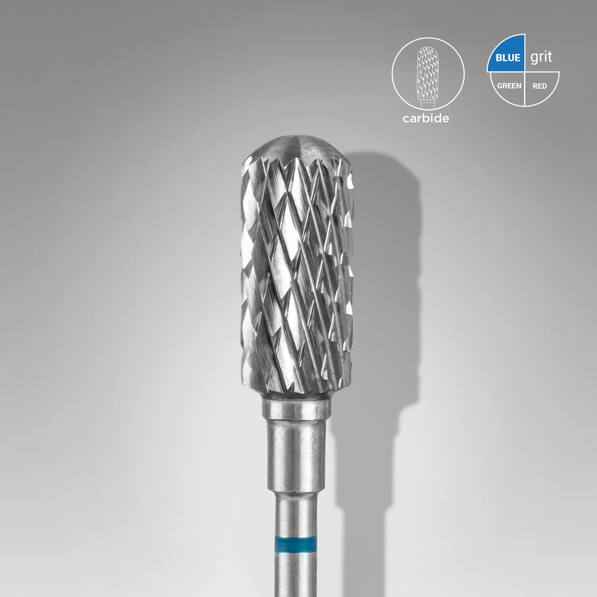 Fresa carburo "cilindro redondeado" azul. Diámetro 6 mm, parte de trabajo 14 mm (STALEKS)
