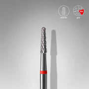 Fresa de carburo cono roja. Diámetro 2,3 mm, parte de trabajo 8 mm (STALEKS)