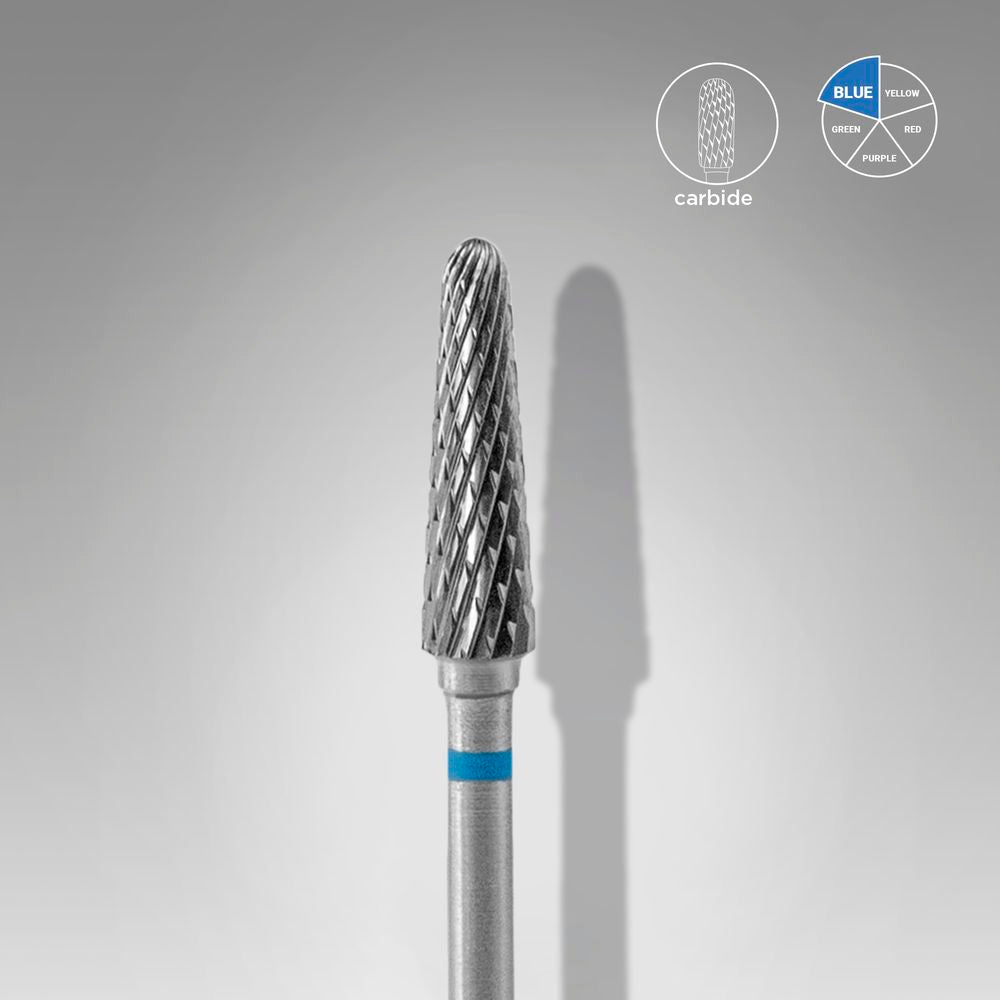Fresa de carburo «cono truncado» azul. Diámetro 4 mm, parte de trabajo 13 mm (STALEKS)
