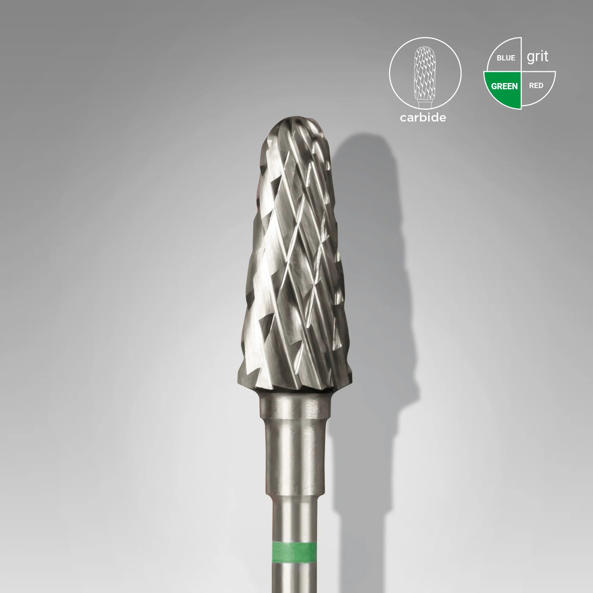 Fresa de carburo «cono truncado» verde. Diámetro 6 mm, parte de trabajo 14 mm (STALEKS)