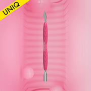 Empujador de manicura Gummy con mango de silicona UNIQ 10 TIPO 3 (empujador y limpiador estrecho redondeado)