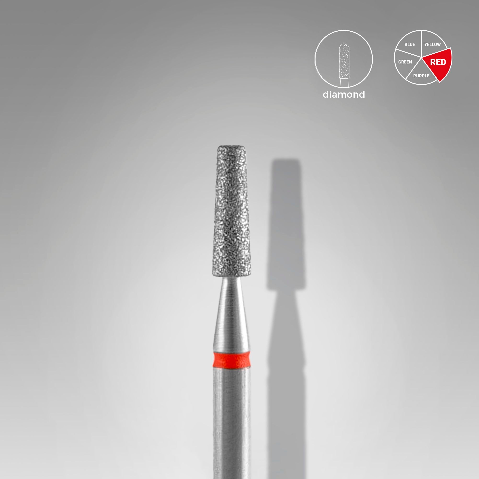 Fresa - «Cono Truncado» roja. Diámetro 2,5 mm, parte de trabajo 8mm (STALEKS)