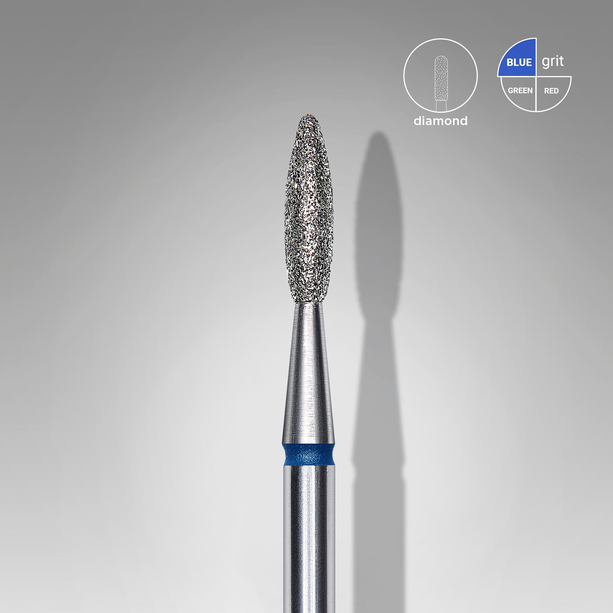 Fresa - Flama Azul Redondeada. Diametro 2.1mm, parte de trabajo 8mm  (STALEKS)