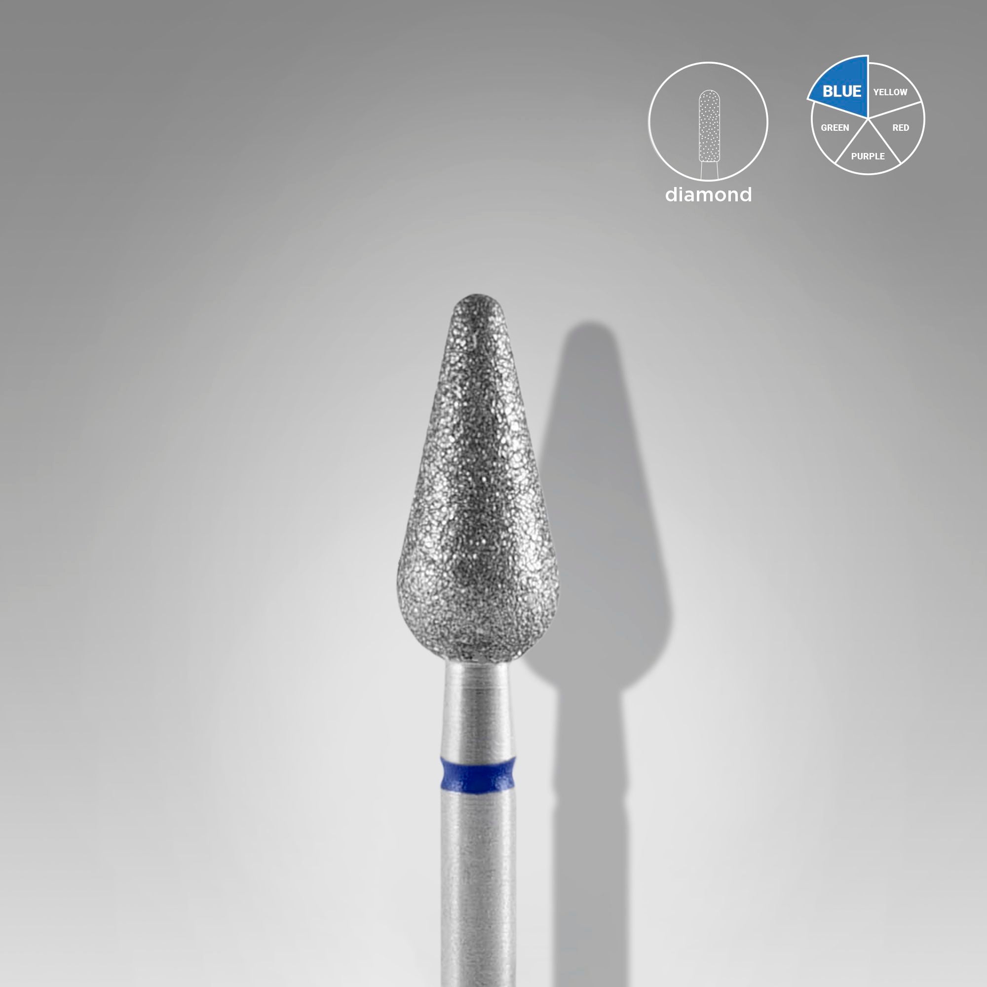 Fresa - Flecha redondeada azul. Diametro 5mm, parte de trabajo 12mm. (STALEKS)