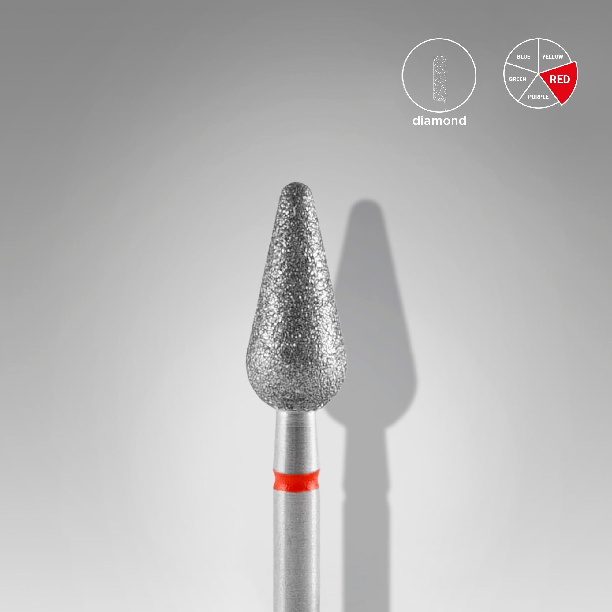 Fresa - Flecha redondeada roja. Diametro 5 mm, parte de trabajo 12mm (STALEKS)