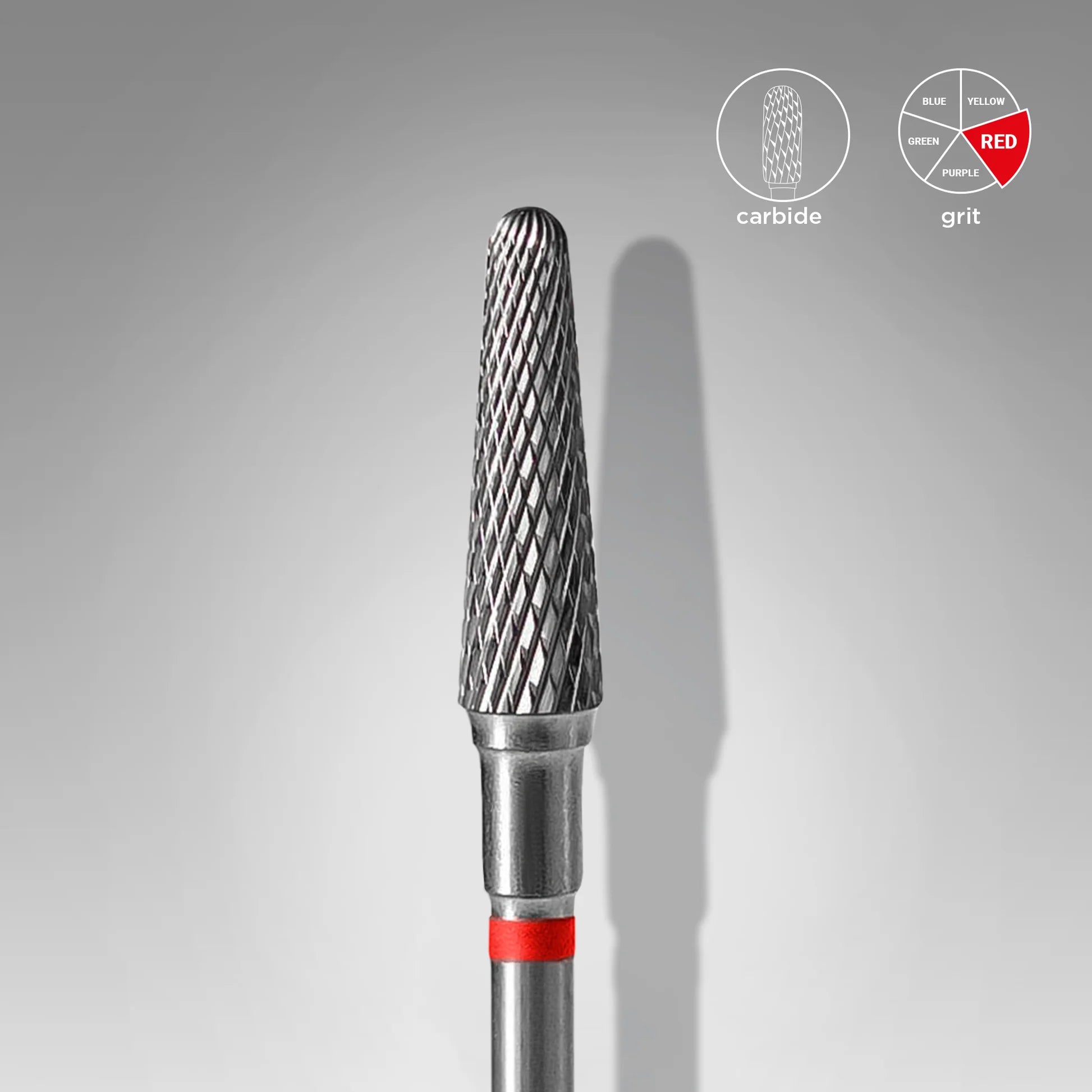 Fresa de carburo «cono truncado» roja. Diámetro 4 mm, parte de trabajo 13 mm (STALEKS)